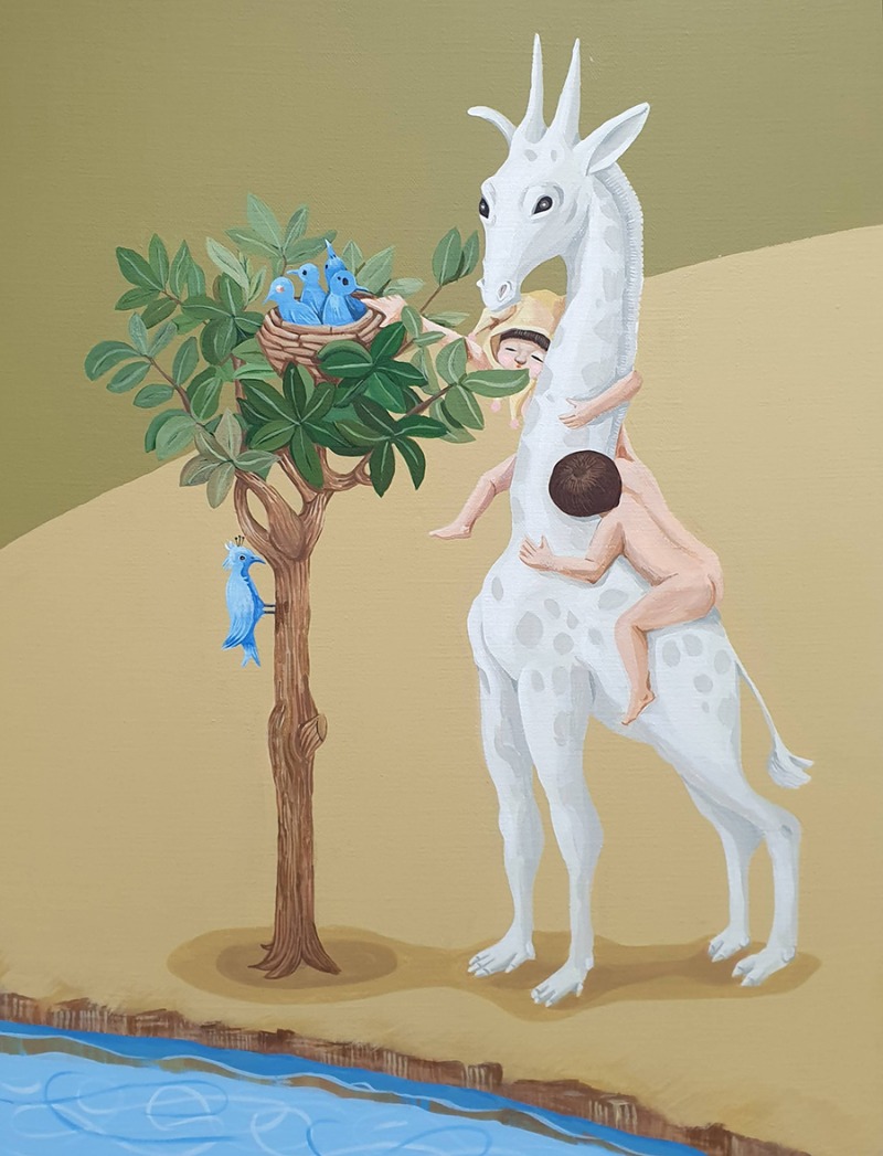 그릴 · 캔버스 위에 아크릴 채색 · 53X40.9cm · 2020 · Grylle