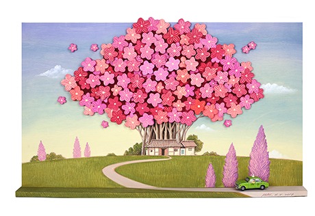 외갓집 가는 길 · Acrylic on wood · 50×31cm · 2019 · Way to grandmother's house · Acrylic on wood