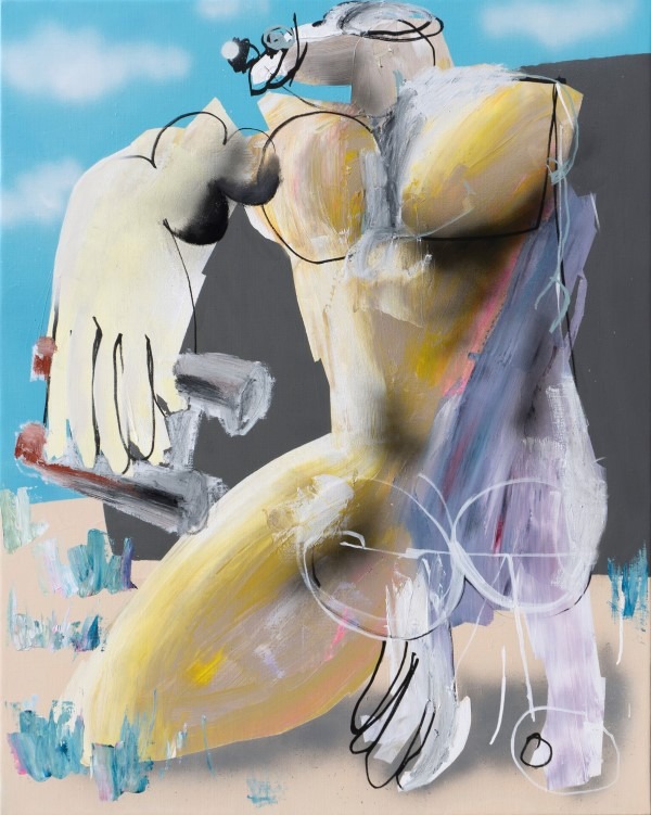 Observer · Mixed media on canvas · 90.9x72.7cm · 2021 · Observer · Mixed media on canvas