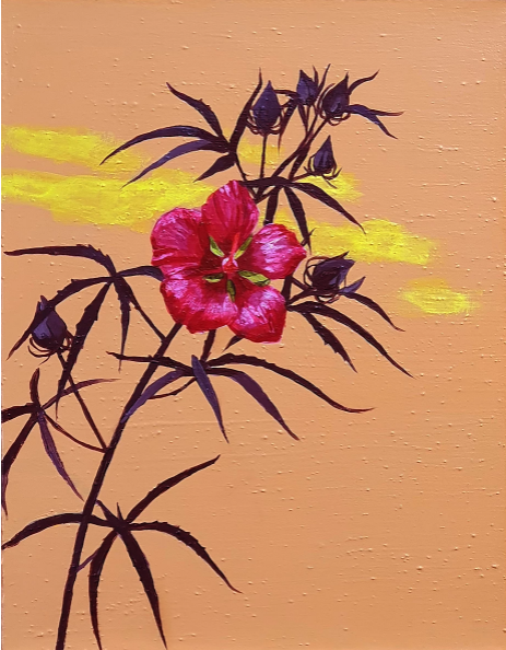 석양에 그꽃 · Mixed media on canvas · 40x31cm · 2019 · Mixed media on canvas