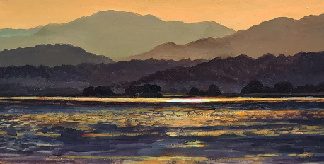 태양을 마주하다 · Mixed media on canvas · 20x40cm · 2020 · Mixed media on canvas