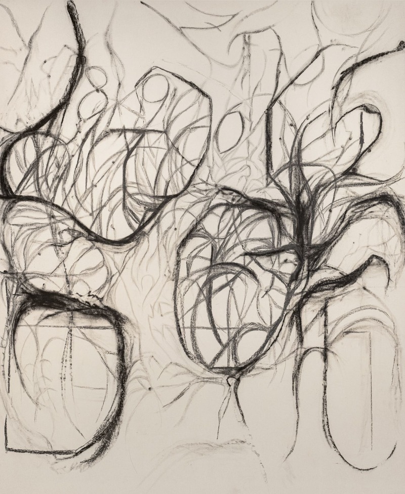Dvl. antm · 캔버스에 흑연과 석탄 · 217 x 178 cm · 2021 [출처] PKM 갤러리 홈페이지 · Dvl. antm · Graphite and coal on canvas