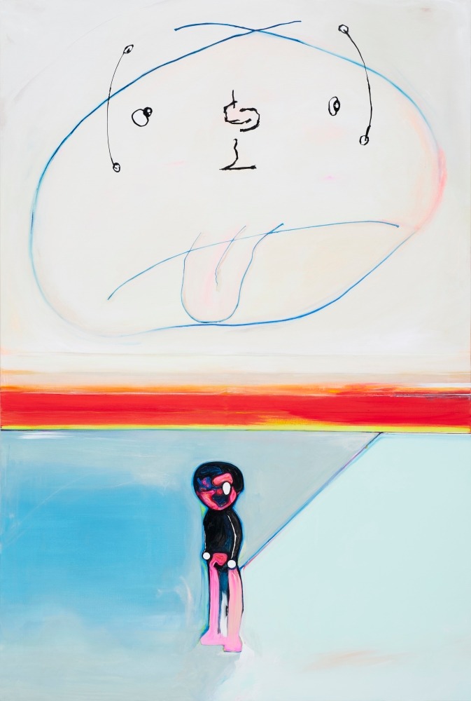 Dear (오잉 얼굴) · 캔버스에 아크릴, 스프레이, 페인트마커 · 193.9x130.3cm · 2020 [출처] Gallery 2 홈페이지 · Dear (Eh?face) · acrylic, spray, paint marker on canvas