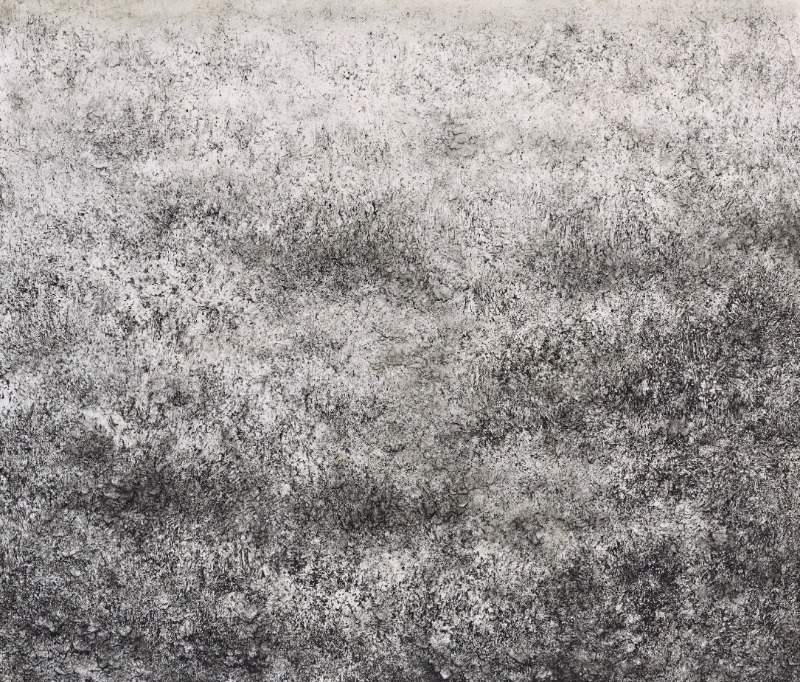 첫눈 내린 날 · 한지에 혼합재료 · 45.5x53cm · 2021