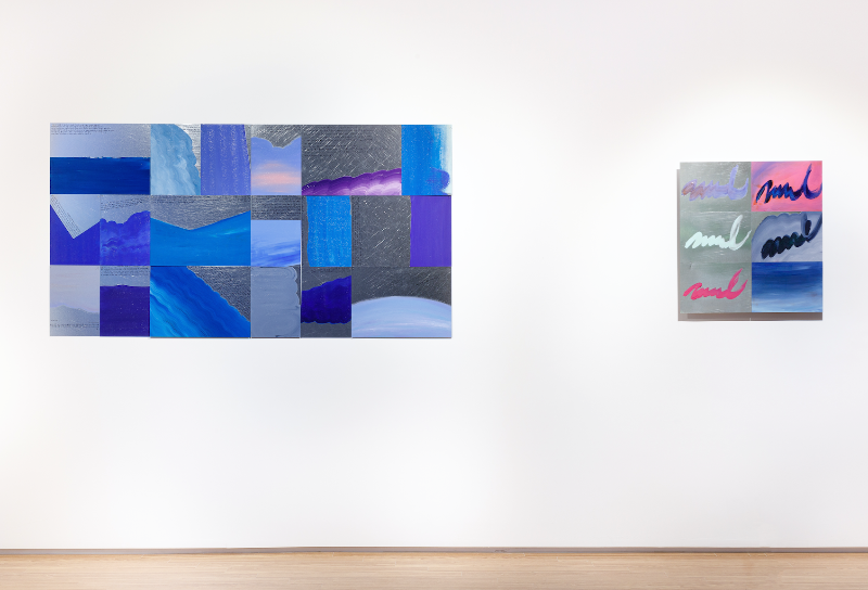 정인희 - 이제부터 모든 것이 물감 얼룩에 관한 것이 될 것 · mixed media on tinplate · 168x88.5cm · 2021 (출처= 어울아트센터)