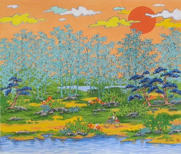 수묵채색 · 53.0 x 45.5 cm · 2021 (출처=갤러리훈 블로그)