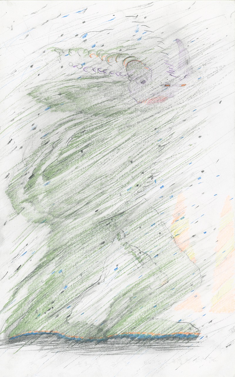 온몸을 스치는 바람소리 · Colored pencil on Paper · 28x17.6cm · 2019 (출처= 페이지룸8)