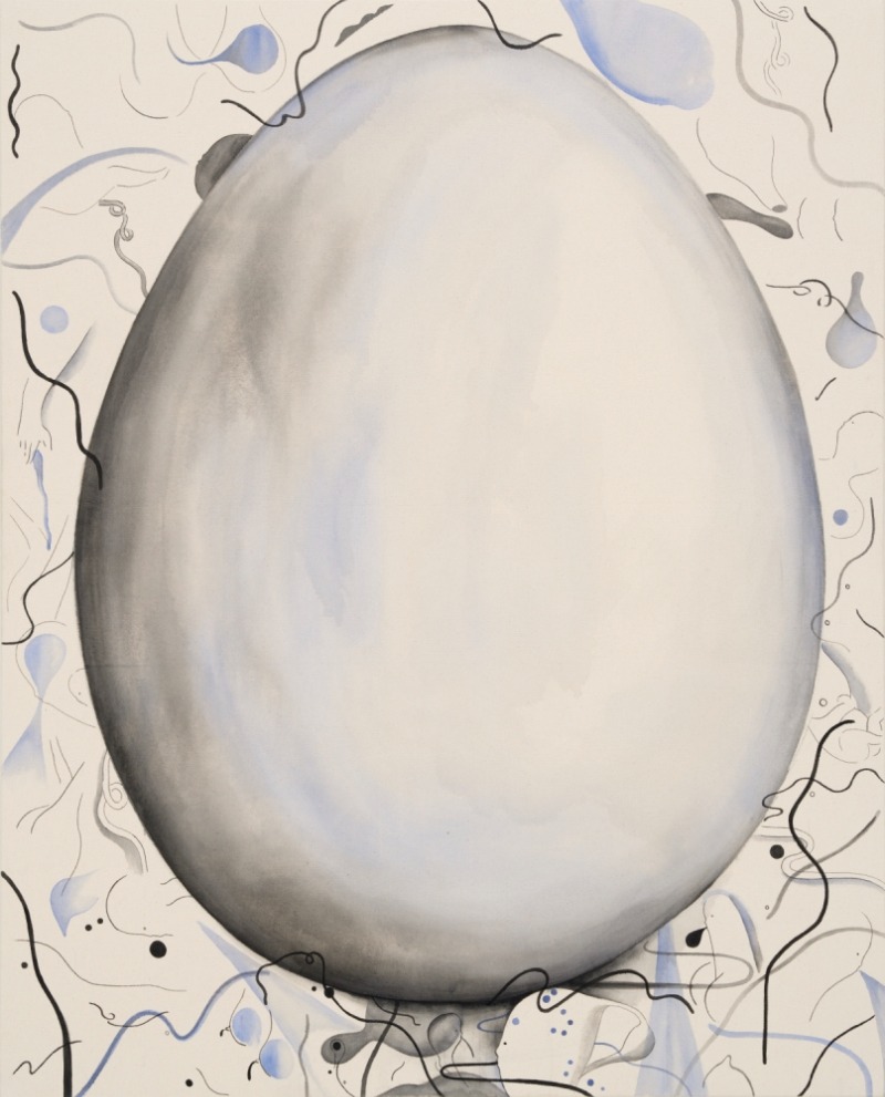 Egg Drawing · Acrylic on canvas · 162.2x130.3cm · 2021 (출처= 갤러리2) · Egg Drawing · Acrylic on canvas