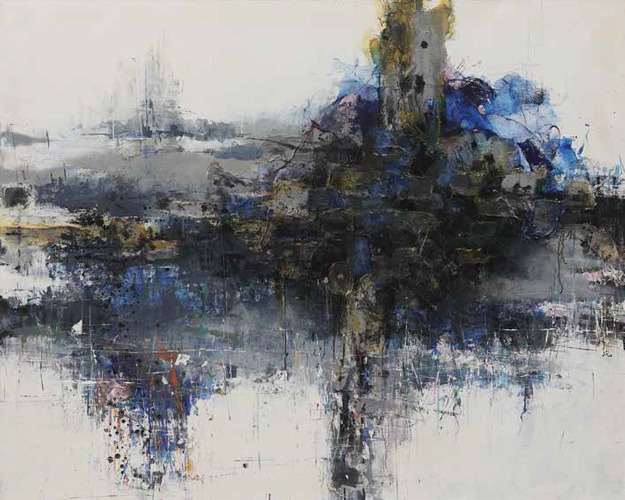 포말 · Acrylic & Mixed Media · 162.2 x 130.3cm · 2021 (출처= 갤러리그림손) · Acrylic & Mixed Media