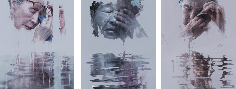 붉은 눈물7-9 · Oil on canvas · 72.7x60.6cm · 2019 (출처= 국립아시아문화전당)