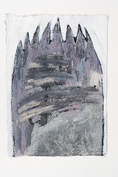 빈 뿔, 세 가지 이유 - 최영진 · 장지에 철부식 페인트, 혼합재료 · 38 x 50cm · 2021 (출처= 공간사일삼)