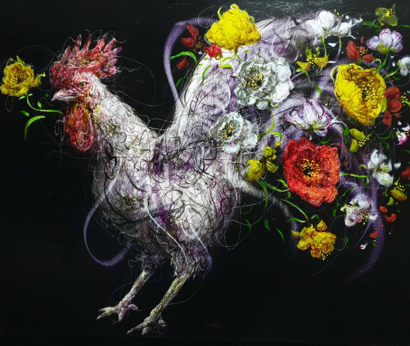 닭 · oil on canvas · 100x83cm · 2007~2021(7점중 1점)  (이미지 제공 = 이상원 미술관) · Chicken · 10:00-18:00