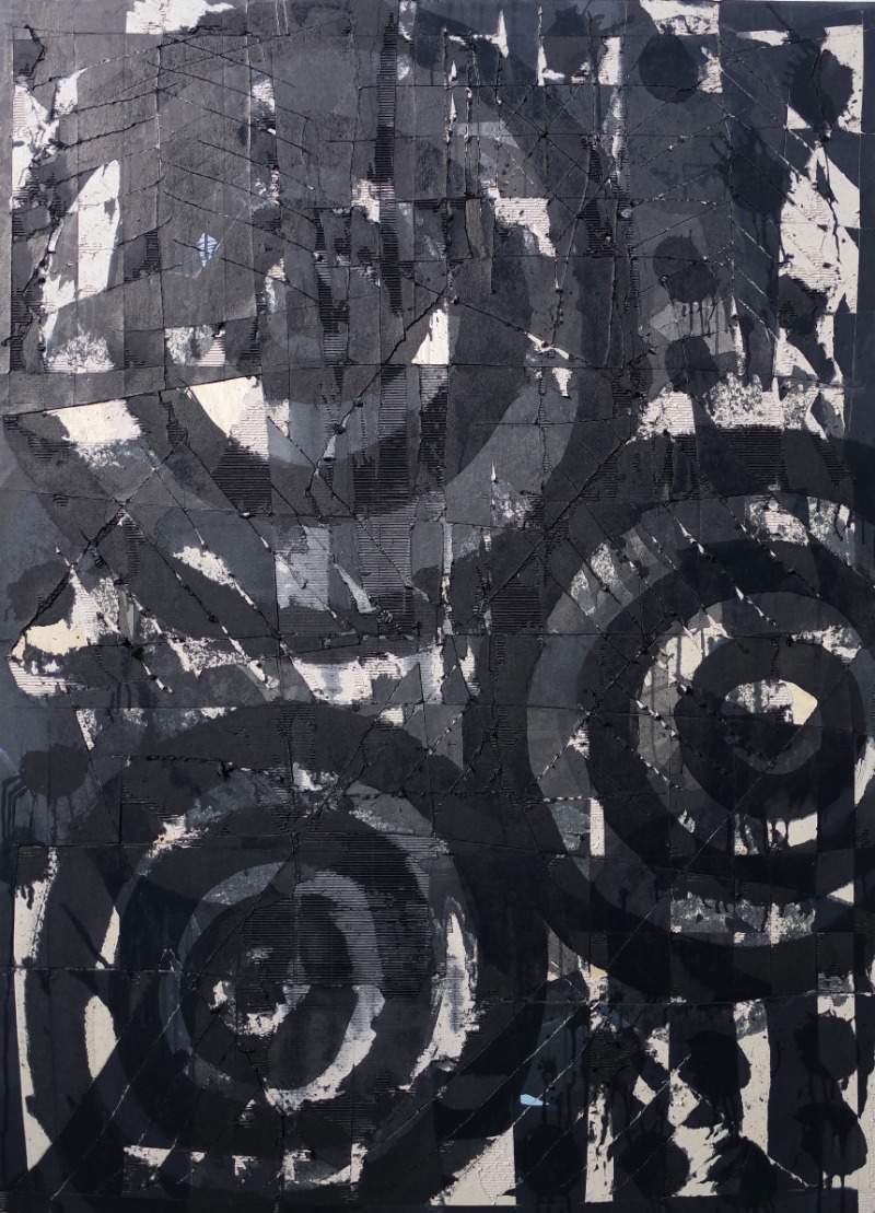예술과 암호16 · 종이에 먹, 나무판넬에 배접 · 153x110cm · 2020 (출처= 슈페리어 갤러리)