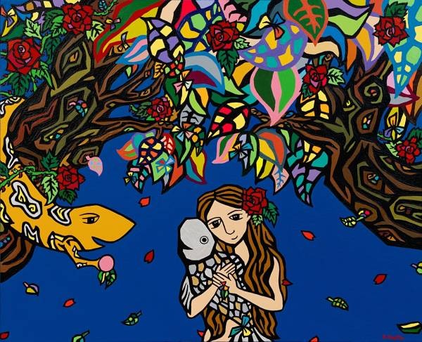 욕망의 끈, 희망으로 이어지다 · Acrylic on canvas · 53×65.1cm · 2021 (출처= 이랜드갤러리 아트로)