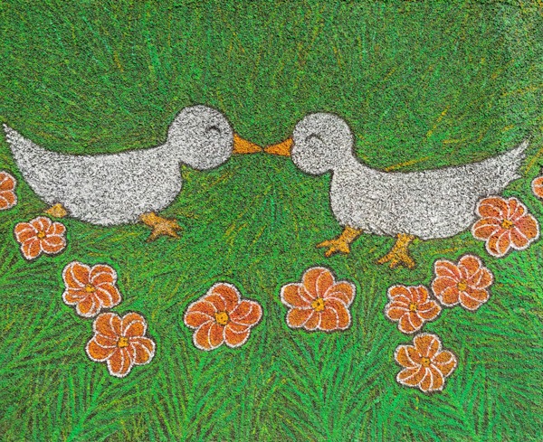 내 마음 속 풍경화 Landscape in My Heart · 장지 위에 혼합재료(분채) · 66 x 53.5cm · 2020 (출처= 갤러리고트빈) · Landscape in My Heart