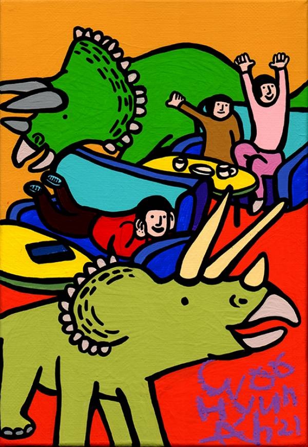 트리케라톱스 · Acrylic on canvas · 2021 (출처= NC 강서점 이랜드갤러리 아트로)