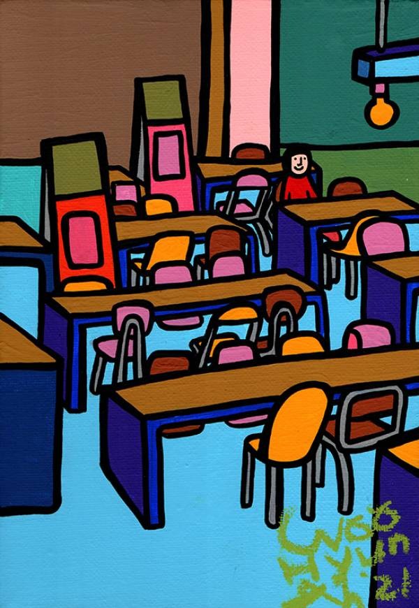 좀 일찍 왔어요 · Acrylic on canvas · 2021 (출처= NC 강서점 이랜드갤러리 아트로)