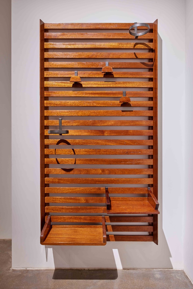Installation view of Coat Rack (Porte-manteau) (circa 1955) · *Collaborated with Charlotte Perriand · (출처 = Gallery L.993) · Installation view of Coat Rack (Porte-manteau) (circa 1955) · *Collaborated with Charlotte Perriand