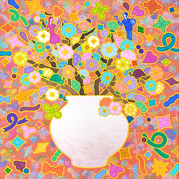 자유소생도 123 · 캔버스에 아크릴 · 72.7cm x 72.7cm · 2021 (이미지 제공 = 스페이스 엄) · Acrylic on canvas