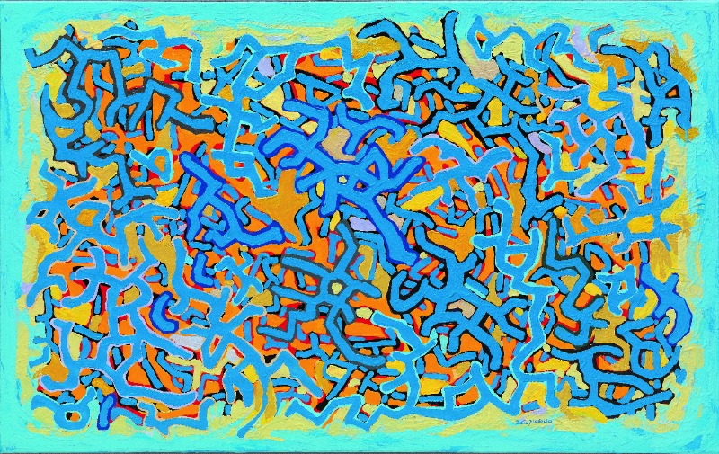 길을 걷다 · 혼합재료(아크릴) · 72.5 x 117 cm · 2020 (출처=국윤미술관) · mixed media (Acrylic)