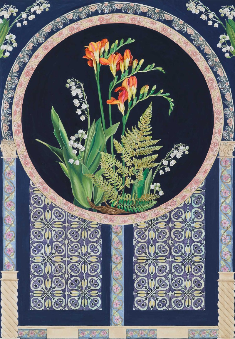 Blooming2 · 장지 위에 채색 · 74.8x51cm · 2021 (출처= 갤러리가비) · Blooming2