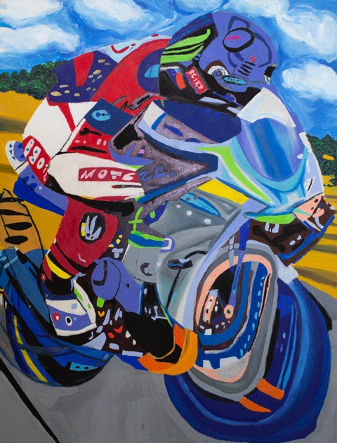 Blue Sky Rider · Mixed Media on Canvas · 116.6 x 91cm · 2021 (출처= 오솔갤러리) · Blue Sky Rider · Mixed Media on Canvas