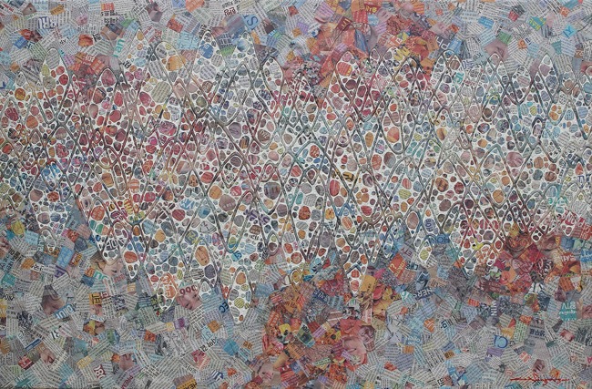 Time Wave · Mixed Media · 123 x 83cm · 2021 (출처= 인사아트센터) · Time Wave · Mixed Media