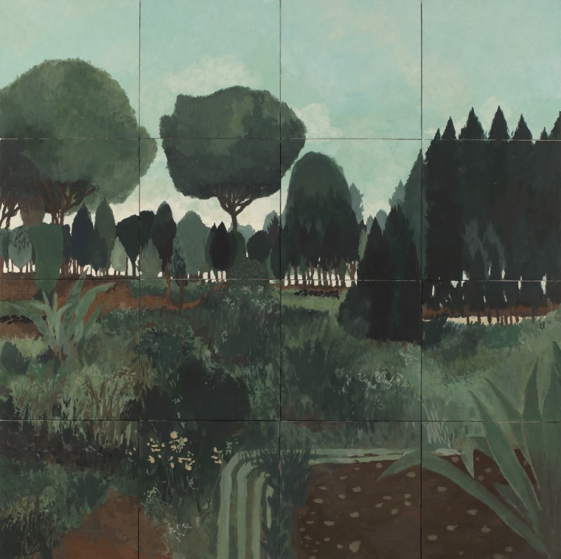 Hyeonsu Kim, The Consolation · Oriental paint on Korean paper · 160x160cm · 2020 (출처= 아트스페이스3) · The Consolation · Oriental paint on Korean paper