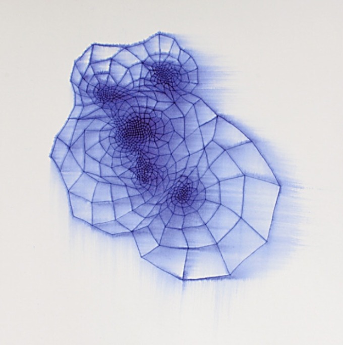 뒤틀림-확산 · 종이에 잉크 · 40x45cm · 2010 (이미지 출처 = vmspace) · Warping-Spreading · ink on paper