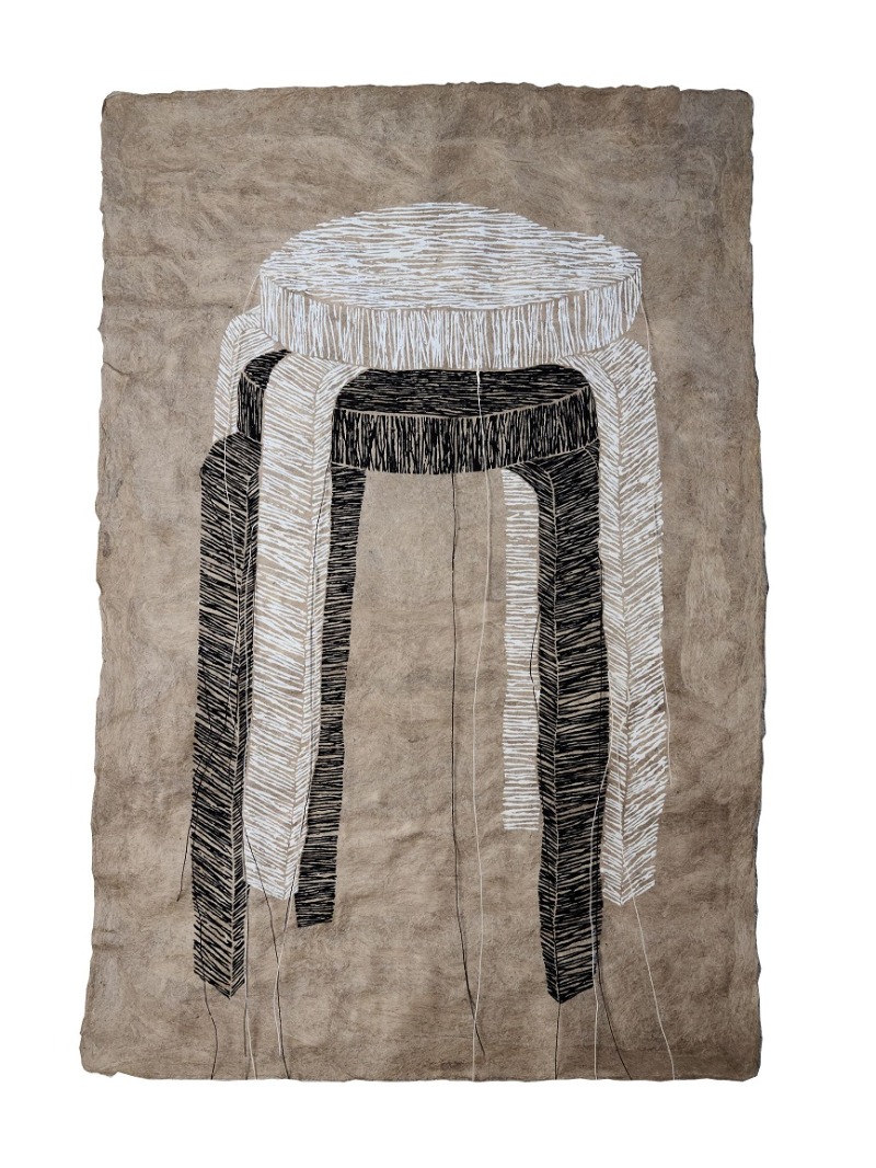G3JQ+G5 Ohlone (freedom) · coloring on paper · 39.5 x 59 cm · 2021 (출처= 가모갤러리) · G3JQ+G5 Ohlone (freedom) · coloring on paper