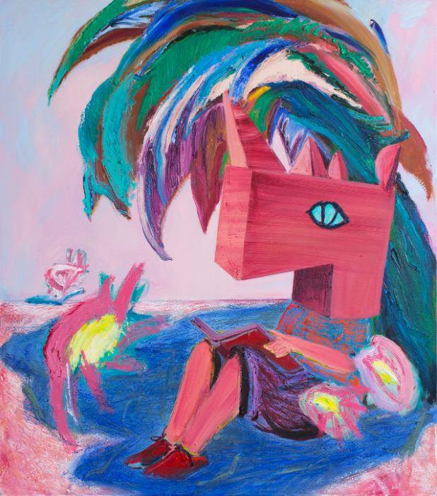Candyfloss · oil and acrylic on canvas · 120x100cm · 2021 (이미지 출처 = 갤러리cnk) · Candyfloss · oil and acrylic on canvas