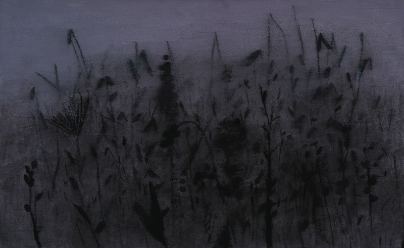 풍경 - 바람 앞에서 · 캔버스에 젤스톤, 먹, 아크릴 · 146x90cm, · 2019 (이미지 제공 = 갤러리 거제)