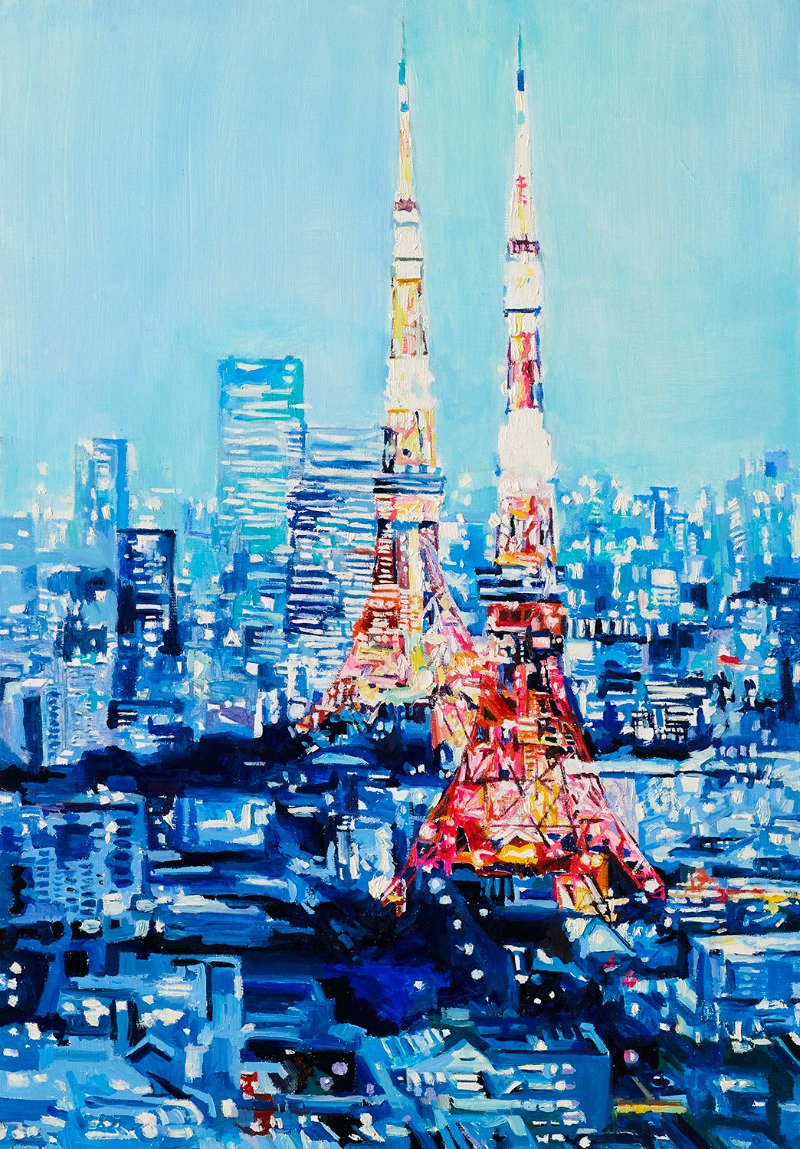 도쿄타워 · oil on canvas · 72.7x50(20M) · 2021 (이미지 제공 = 스페이스 엄) · Tokyo Tower · oil on canvas