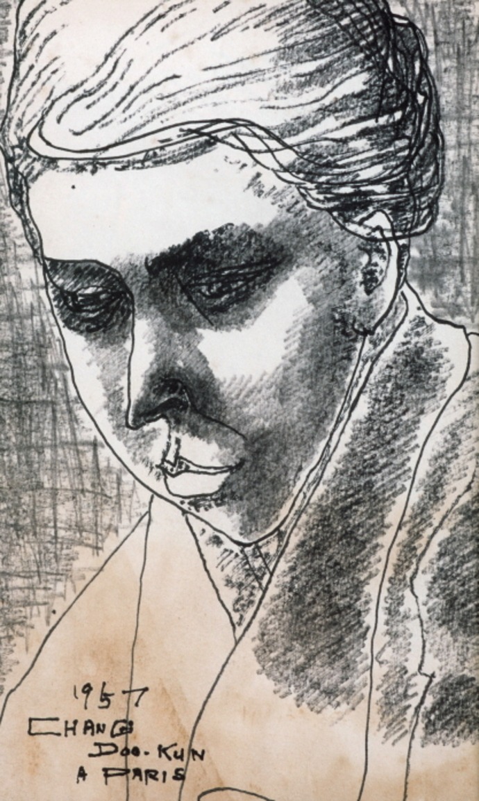 종이에 잉크, 연필 · 25.6ｘ16.1cm · 1957 (출처= 포항시립미술관)