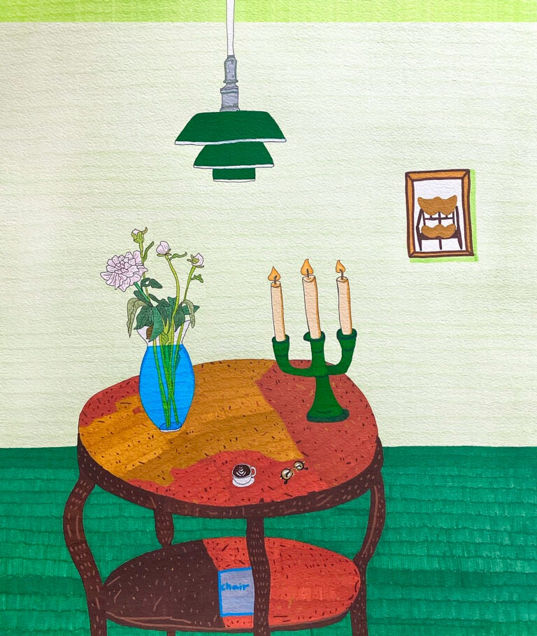 A ROOM 4 · 종이에 마카 · 60x45cm · 2021 (출처= 인영갤러리) · A ROOM 4 · marker on paper