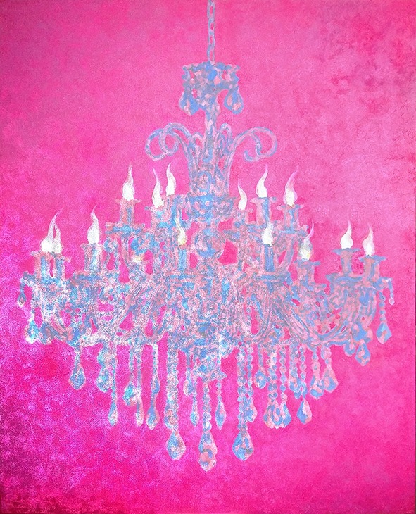 Chandelier_오래된 그리고 빛나는 · 천에 수묵바탕 및 채색, 혼합재료 · 91x73cm · 2021 (이미지 제공 = 갤러리위)