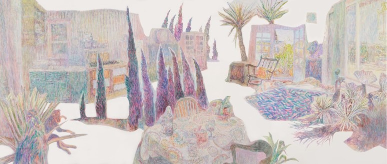 흩어진 색의 기억 · 장지에 채색 · 116.5 x 273.0 cm · 2020(출처=에브리아트 블로그) · memories of scattered colors · coloring on paper