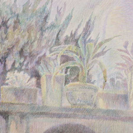 Shimmering darkness · 장지에 채색 · 45.0 x 45.0 cm · 2021(출처=에브리아트 블로그) · Shimmering darkness · coloring on paper