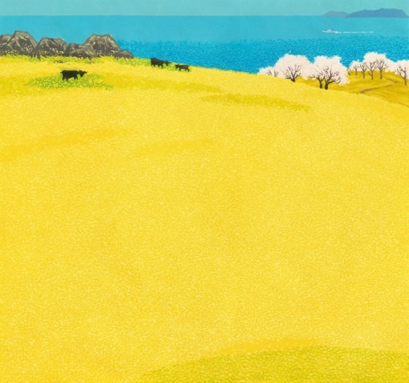 봄의 정원 · 목판화 · 50x60cm · 2020 (출처= 유나이티드갤러리) · spring garden · woodcut