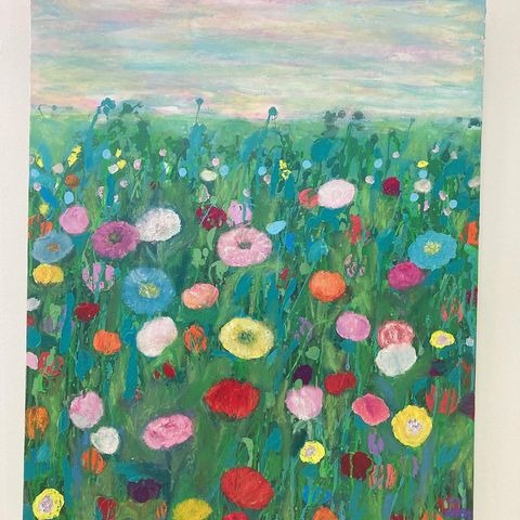 나의 꽃 · 캔버스에 혼합재료 · 72.7x60.6cm · (출처= 갤러리 쏘마 인스타그램) · my flower · mixed material on canvas