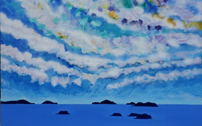 천사의 섬과 구름 · Acrylic on Canvas · 91.0 x 60.6 cm · 2020 (출처= G&J GALLERY) · Angel Island and Clouds · Acrylic on Canvas