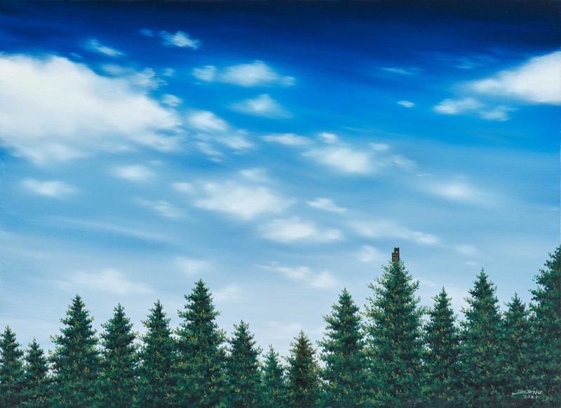 민율, 나무의자 · oil on canvas · 53x72.7cm · 2021 (이미지 제공 = 김현주 작가) · Min yul · oil on canvas