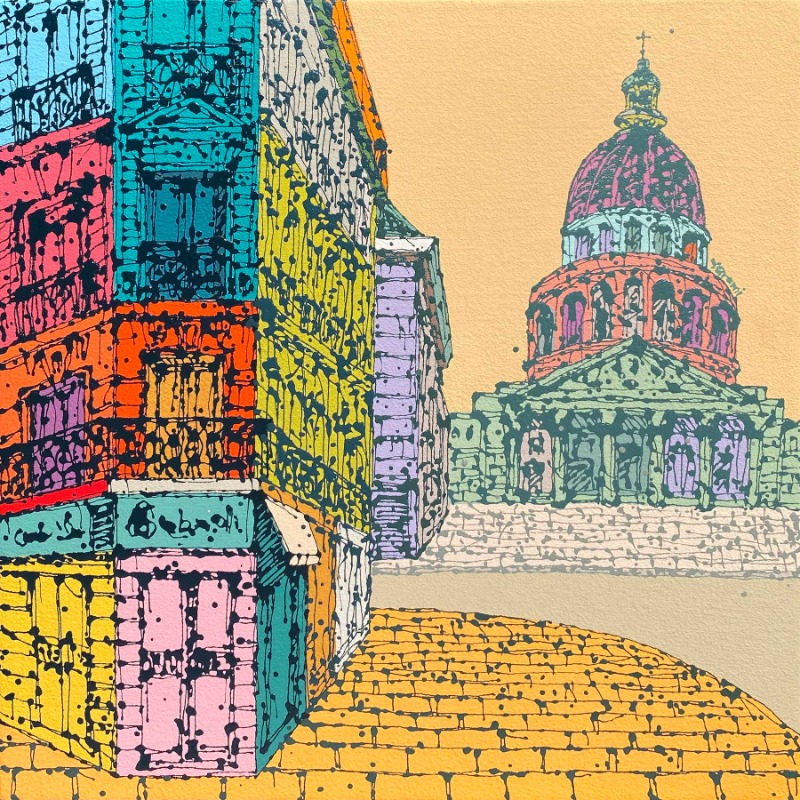 이예림, Her Lego City · Acrylic on canvas · 45.5x45.5cm · 2021 (이미지 제공 = 김현주 작가) · Yerim Lee,  Her Lego City · Acrylic on canvas