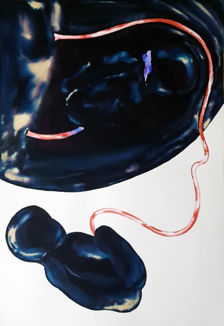 1 Minute · Ink on Paper · 76 x 56cm · 2021 (출처= 데코인갤러리) · 1 Minute · Ink on Paper