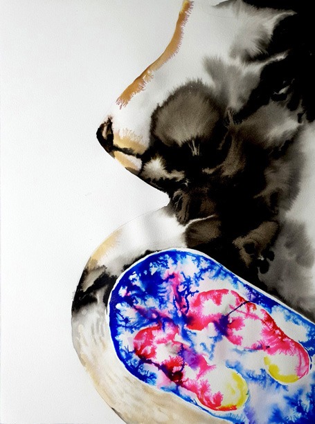 Connection · Ink on Paper · 76 x 56cm · 2021 (출처= 데코인갤러리) · Connection · Ink on Paper