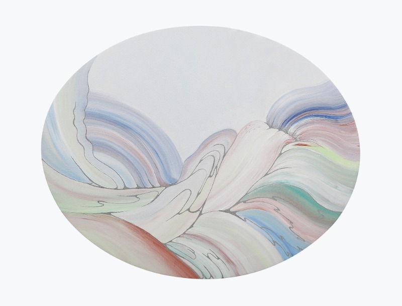 Flowing mind 1 · Acrylic on canvas · 40 x 50cm · 2021 (이미지 제공 = 스페이스 엄) · Flowing mind 1 · Acrylic on canvas