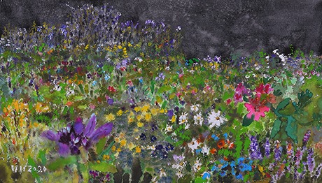 Fantasia · Aqua acrylic indiaink arches canvas · 95x55cm · 2020 (출처= 선화랑) · Fantasia · Aqua acrylic indiaink arches canvas