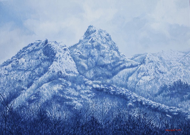 기운 - 한계령 · Oil on canvas · 90.9 x 65.1cm · 2021 (출처= 돈화문갤러리)