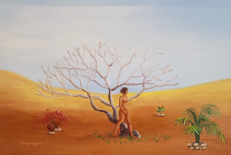 어디로 · Oil on canvas · 62x42cm · 2021 (출처= 갤러리가비) · 어디로 · Oil on canvas