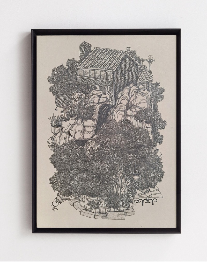 숲세권Ⅲ_숲도 만들어드립니다 · 이합장지에 흑연 · 29.7x42cm · 2021 (이미지 제공 = 스페이스 엄)